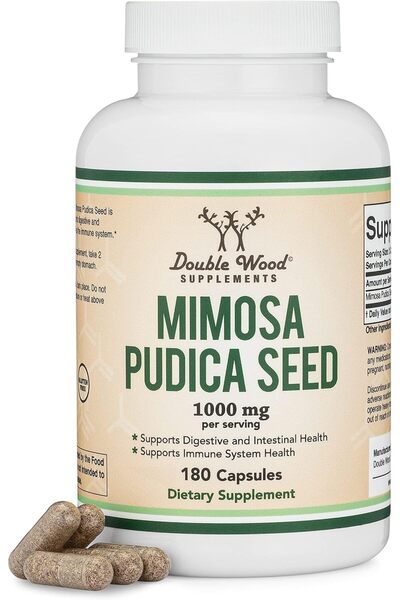 Double Wood Supplements كبسولات بذور الميموزا (180 كبسولة، تكفي لمدة 3 أشهر) ...