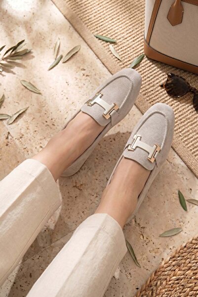 Stilbagshoes حذاء نسائي يومي من WENDİ بتفاصيل مشبكية مستوردة باللون البيج