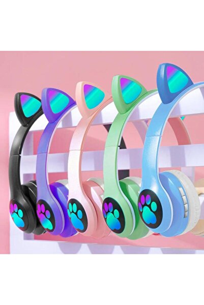 GENERAL سماعات رأس لاسلكية بتقنية البلوتوث على شكل أذن قطة VIV-23M مع أضواء LED