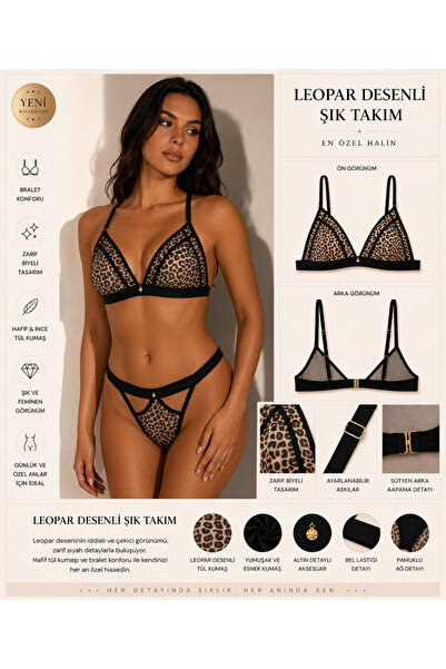 LEDON LEOPAR DESENLİ ÜÇGEN İÇ ÇAMAŞIR TAKIMI