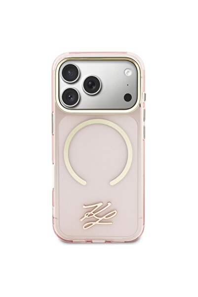 Karl Lagerfeld KL Script Logo MagSafe Case for iPhone 17 Pro - Pink
