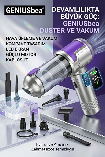 GENIUSbea taşına blir hafif şarzlı araç içi el süpürgesi