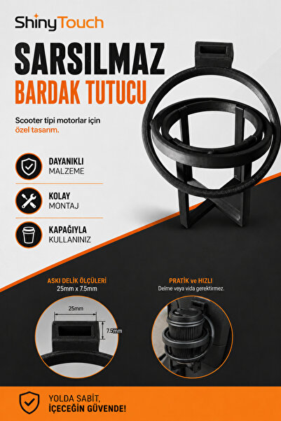Motosiklet Sarsılmaz ve Devrilmez Bardak Tutucu