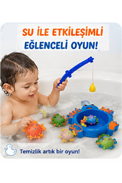 DF Toys Banyo Oyuncağı - Mıknatıslık Balık Tutma Oyunu - 3+ yaş - Su İçinde E...