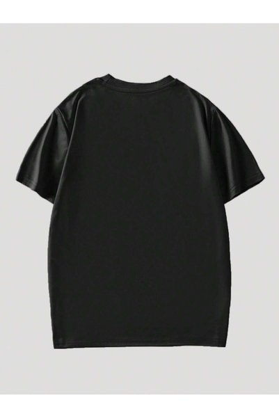 EVIus Tricou oversize cu guler rotund, imprimat cu textul „My Girlfriend Beats Me”, 100% bumbac