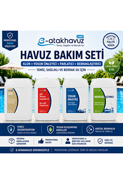 WTR e-atakhavuz-WTR Havuz Bakım Seti Sıvı Klor(25kg) +Sıvı Ph Düşürücü (25kg)...