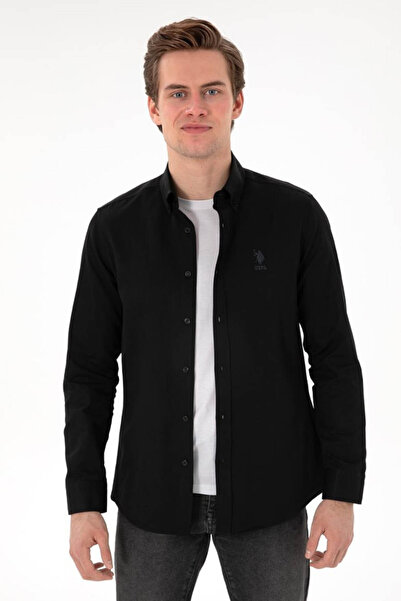 U.S. Polo Assn. قميص رجالي أسود Gox026Y PU-8946