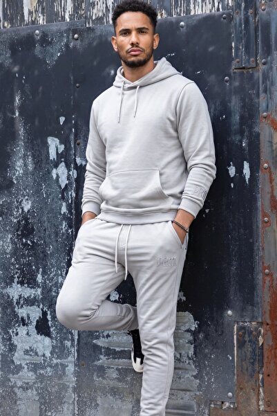 EXCLUSIVE STYLE Cotton tracksuit with Embroidered logo - PRiMal GRAY