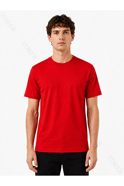 TOKER TEKSTİL Tricou cu mânecă scurtă cu guler rotund