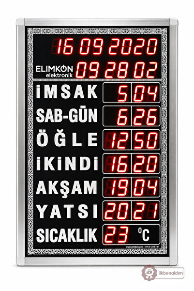 İlkbenaldim Dijital Cami Saati 35x23 cm Küçük Boy Vakitmatik İmsakiye Namaz V...