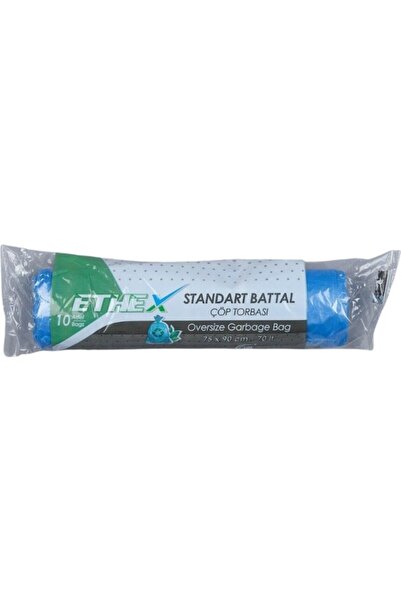 Ethex Battal Size Blue Color Garbage Bag 75X90 cm (70 Lt) 10-Piece Roll