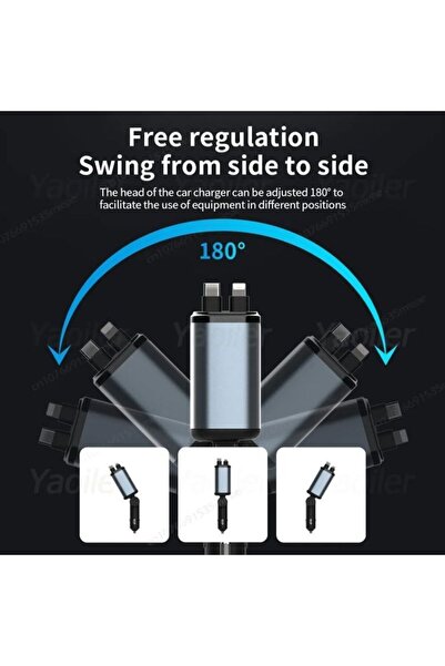 FAST شاحن سيارة مع جهاز عرض السماء المرصعة بالنجوم، شاحن USB متعدد المنافذ مع إضاءة ليلية للسيارة