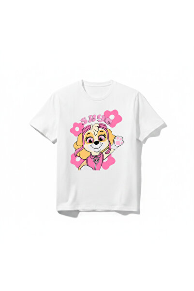 URBANTRENDSTORE Paw Patrol Skye Unisex Kız Çocuk Bisiklet Yuvarlak Yaka Basic...