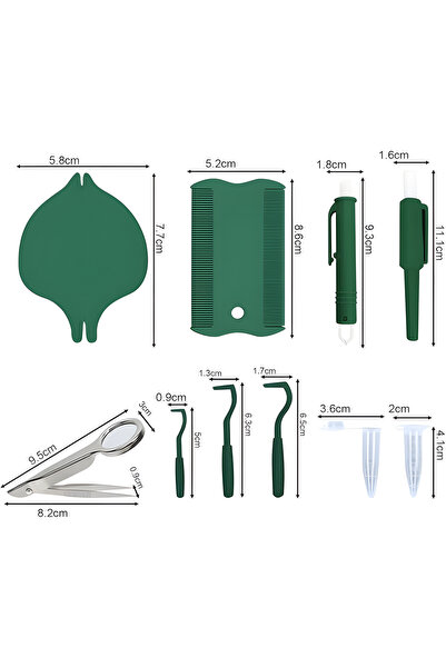miraza Set Indepartare Capuse Caini Pisici 10 Piese Penseta Inox Lupa Crosete Pieptene Purici