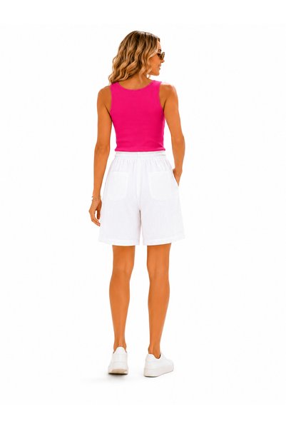 duygu altıntaş 100% Cotton Muslin Shorts Women's Summer Comfortable Fit Elastic Pocket Detail City Size