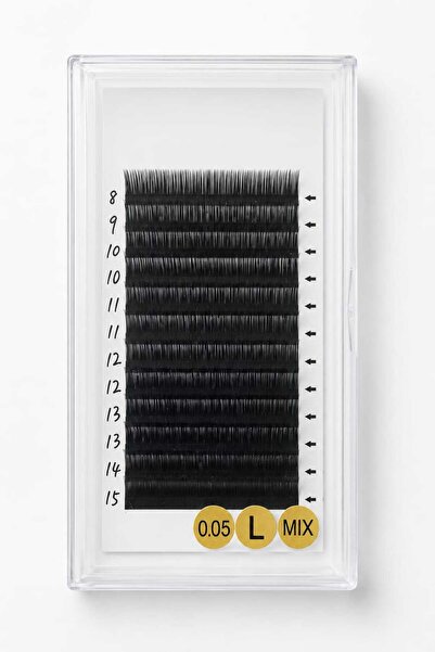 Glamura Lashes Extensii Gene Fir cu Fir Curbura L, Grosime 0.05 mm, Mix Lungi...