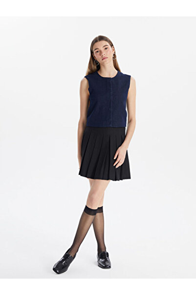 LC Waikiki Women's Pleated Skirt with Zippered Waist