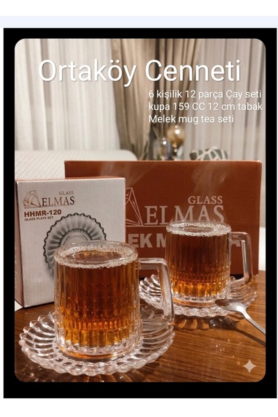 ORTAKÖYCENNETİ Melek çay kahve kupası 6 kısilik 12 parça set kupa159 cc Tabak...