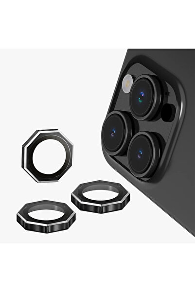 CaseHub iPhone 16 Pro / 16 Pro Max Safir Kamera Koruyucu Premium Sekizgen Tasarım Takma ve Çıkarma Aparatlı