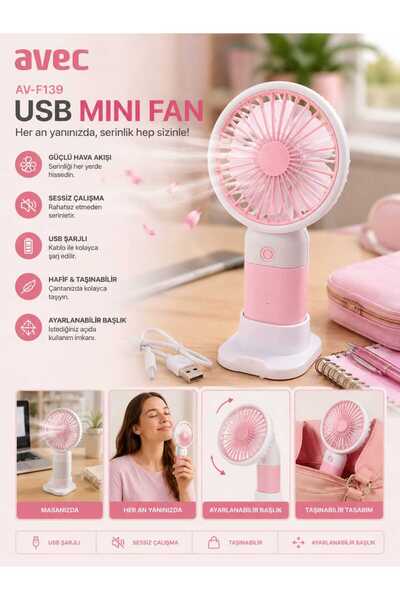 Banum Luxury USB Mini Taşinabilir Güçlü Fan Vantilatör