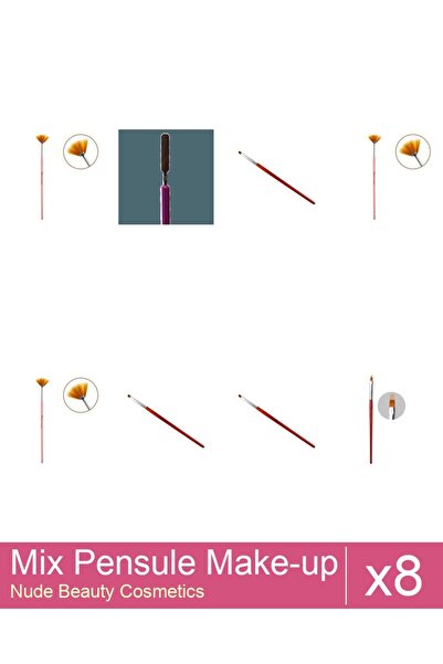 Makeup Set Mix 8 produse Pensule Makeup: Pensula gel limba de pisica - nr.2, ...