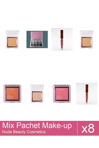 Makeup Set Mix 8 produse Paletă Machiaj: Fard de obraz compact, Ruby Rose - B...