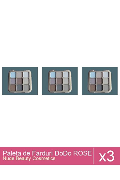 Makeup Set of 3x DoDo ROSE Eyeshadow Palette 8g, 01