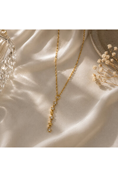 Merina Atölye Gold Long Star Necklace