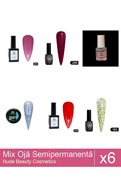 Makeup Set Mix 6 produse Nail Oja: Oja semipermanentă Global Fashion, Gel pol...
