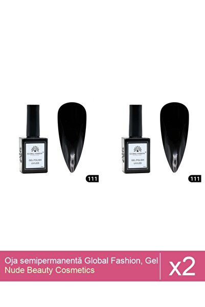 Makeup Set 2x Oja semipermanentă Global Fashion, Gel polish Elite Glow 15 ml,111