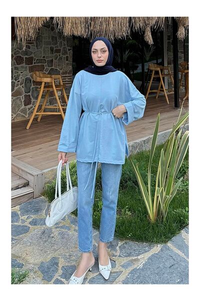 LC Waikiki Nevavm Sweat Bebe Blue with Slit Detail