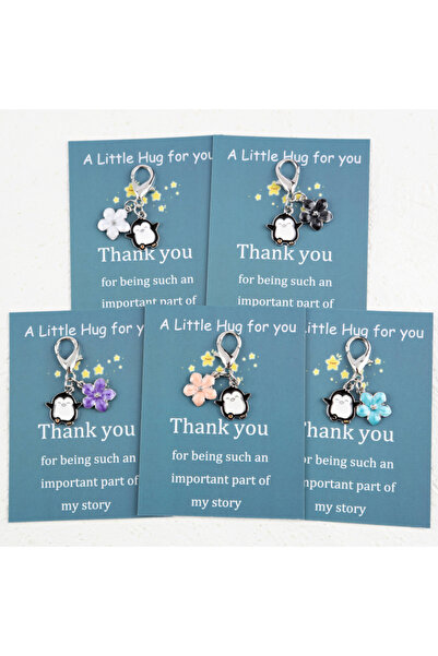 Choice MULTI 5A cute penguin and cherry blossom keychain set，Comes with a hug...