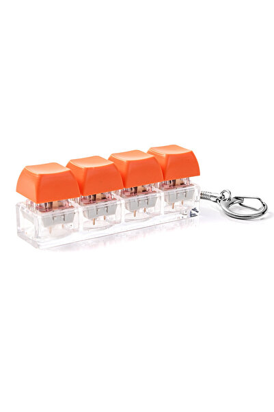Choice3 orange Colorful Acrylic Button Keycap Fidget Keychain 4 Keys Keyboard...