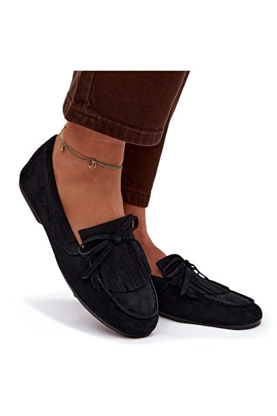 BOTO Damskie Moccasins With Fringes Black Janelisse 38