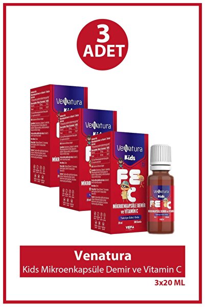 VeNatura Kids Mikroenkapsüle Demir ve Vitamin C 20 ml 3 Adet