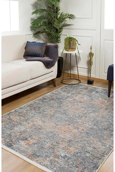 halinet Halı.Net Gray Modern Washable Non-Slip Living Room Carpet Haln-Hln1306