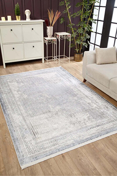 halinet Halı.Net White Modern Washable Non-Slip Living Room Carpet Haln-Hln1984