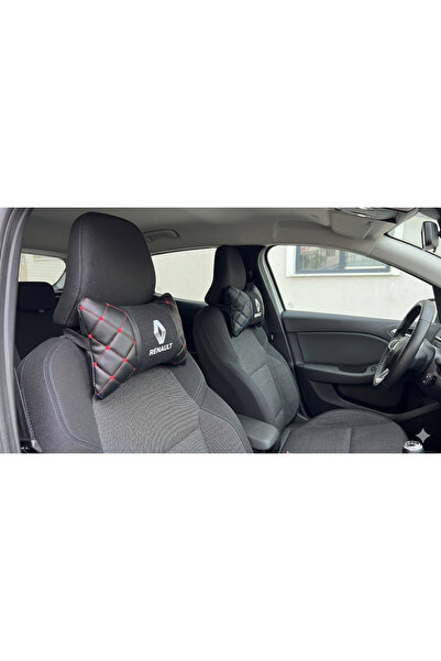 Yerli BOYUN YASTIĞI DERİ KAPİTONELİ RENAULT SİYAH 2Lİ