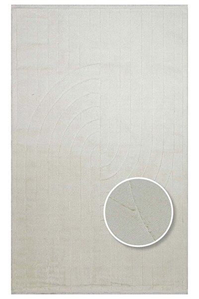 halinet Halı.Net White Modern Washable Non-Slip Living Room Carpet Eco-Missor...