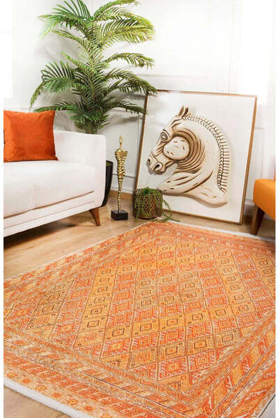 halinet Halı.Net Multi-Colored Classic Washable Non-Slip Living Room Carpet H...