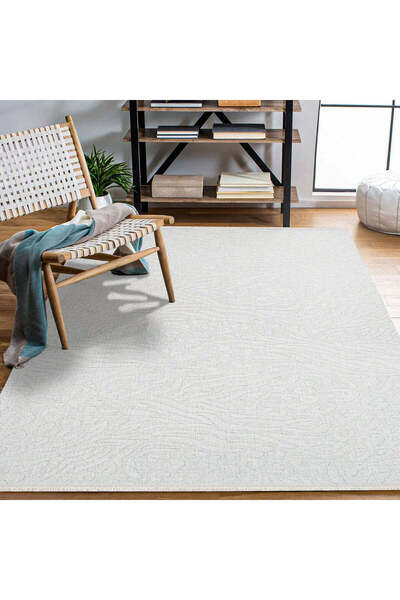 halinet Halı.Net White Modern Washable Non-Slip Living Room Carpet Cr-Ibiza-1...