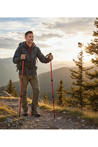 lstri Baton Trekkıng Outdoor Dağcı Yürüyüş Bastonu Teleskopik Baston Asa Uzay...