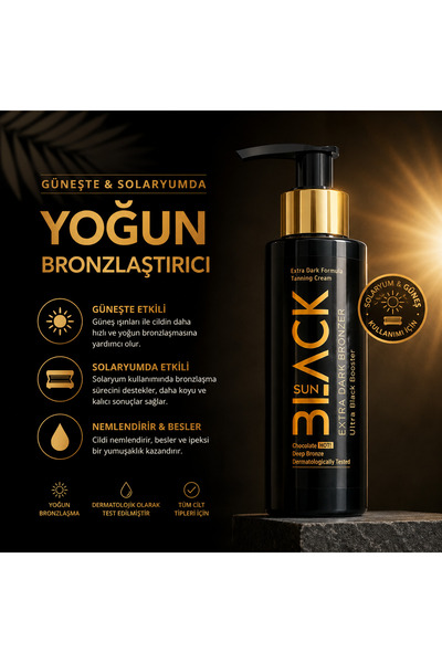 SUNBLACK Yoğun Bronzlaştırıcı ,Bronzlaştırıcı krem ,Bronzlaşma , Nemlendirici...