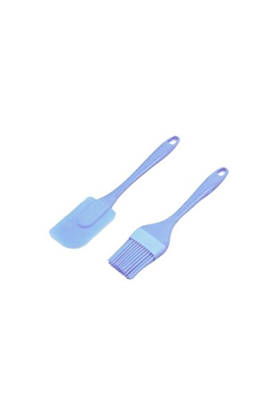 OEM Set de 2 ustensile de bucătărie, Perie + Spatulă, Silicon, Albastru deschis