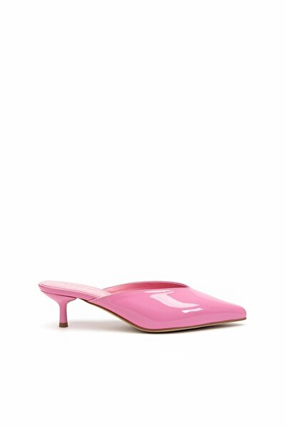 SHOEBELLAS Kless Pudra Rugan Kadın Topuklu Ayakkabı