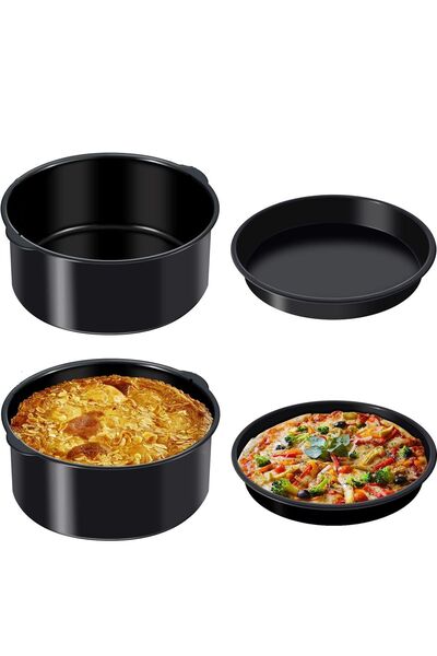 emayecim Air Fryer Sulu Yemek Tenceresi Ve Pizza Tepsisi 2'li Set