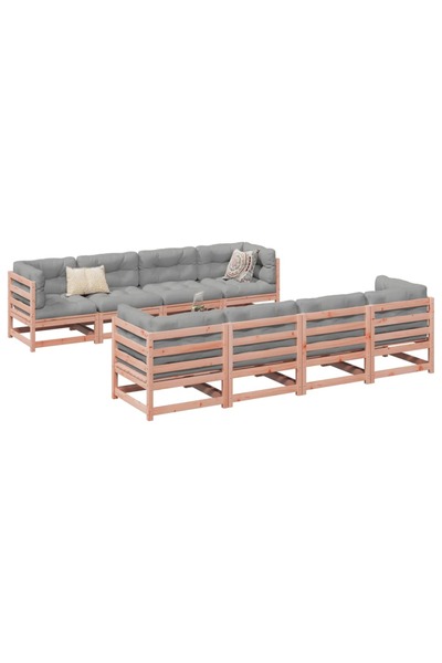 vidaxl Set canapele gradina, 9 piese, lemn masiv brad douglas