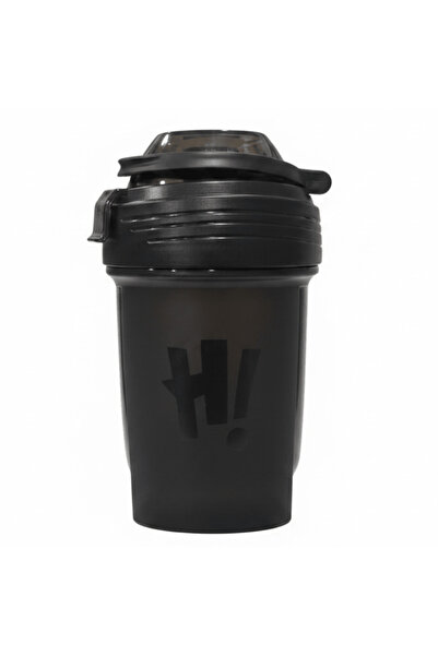 AKDC Elegant Black Plastic Water Bottle with Stylish H! Print Design – 350 ml