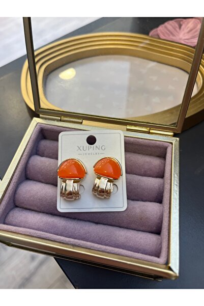 gozdeasutayaccessory Orange Gold Earrings