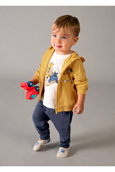 MAYORAL Animal Printed Triple Track Suit for Ages 1-4 - Yellow